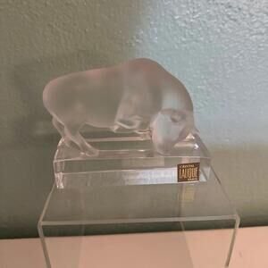 Lalique France Crystal Bull Figure